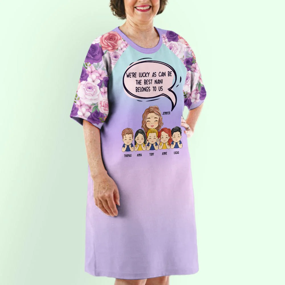 Precious Grandma Belongs To Us - Personalized Custom 3/4 Sleeve Dress - Image 5