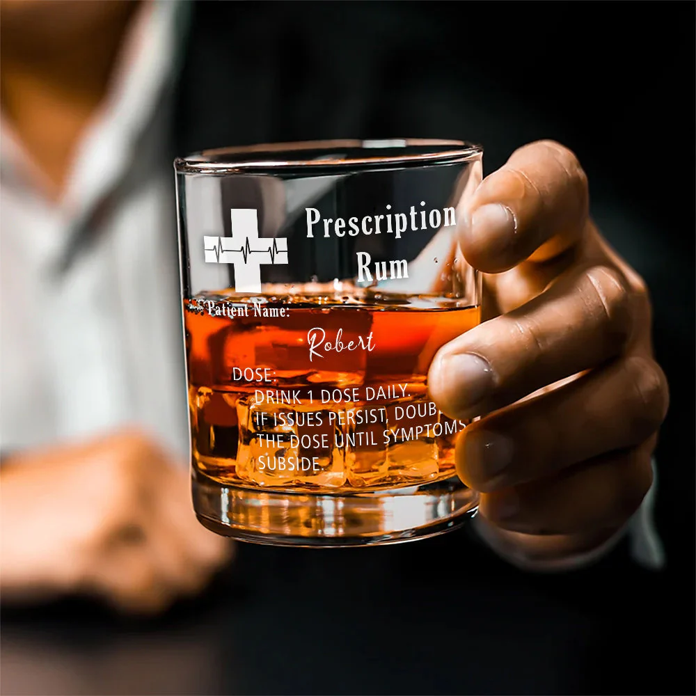 Prescription Whiskey Glasses - Personalized Custom Engraved Whiskey Glass - Image 3