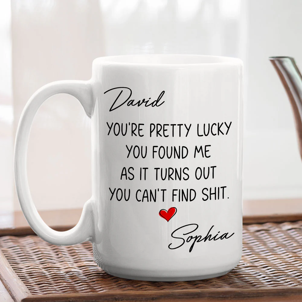 Pretty Lucky You - Personalized Custom Coffee Mug - Image 5