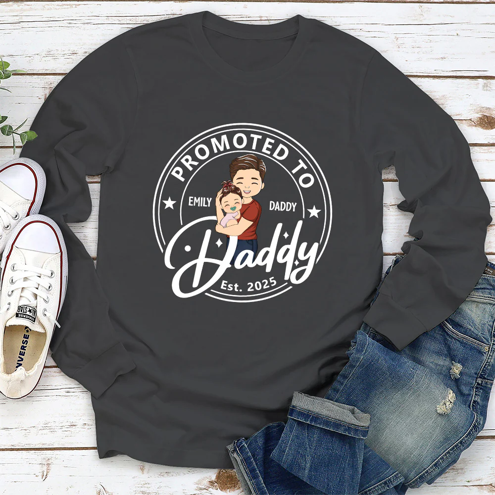 Promoted To Dad Mom - Personalized Custom Shirt - Image 2