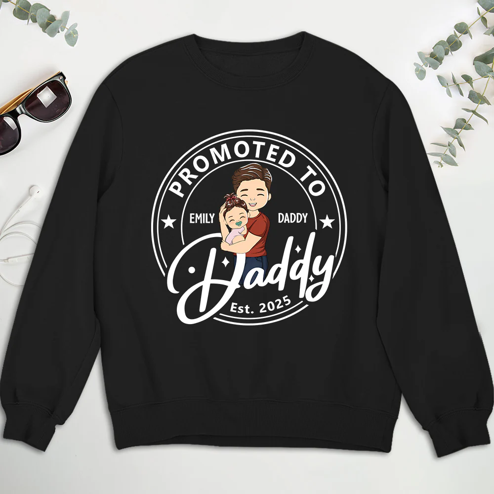 Promoted To Dad Mom - Personalized Custom Shirt - Image 5