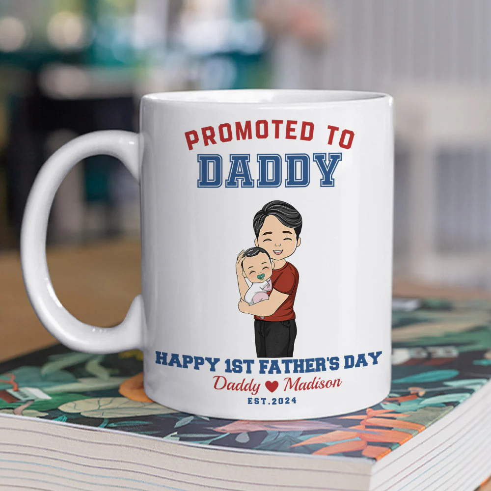 Promoted To Daddy - Personalized Custom Coffee Mug - Image 2
