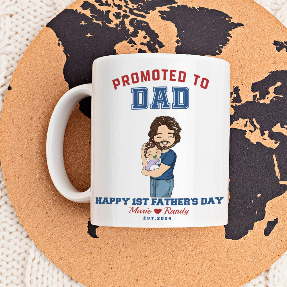 Promoted To Daddy - Personalized Custom Coffee Mug - Image 3
