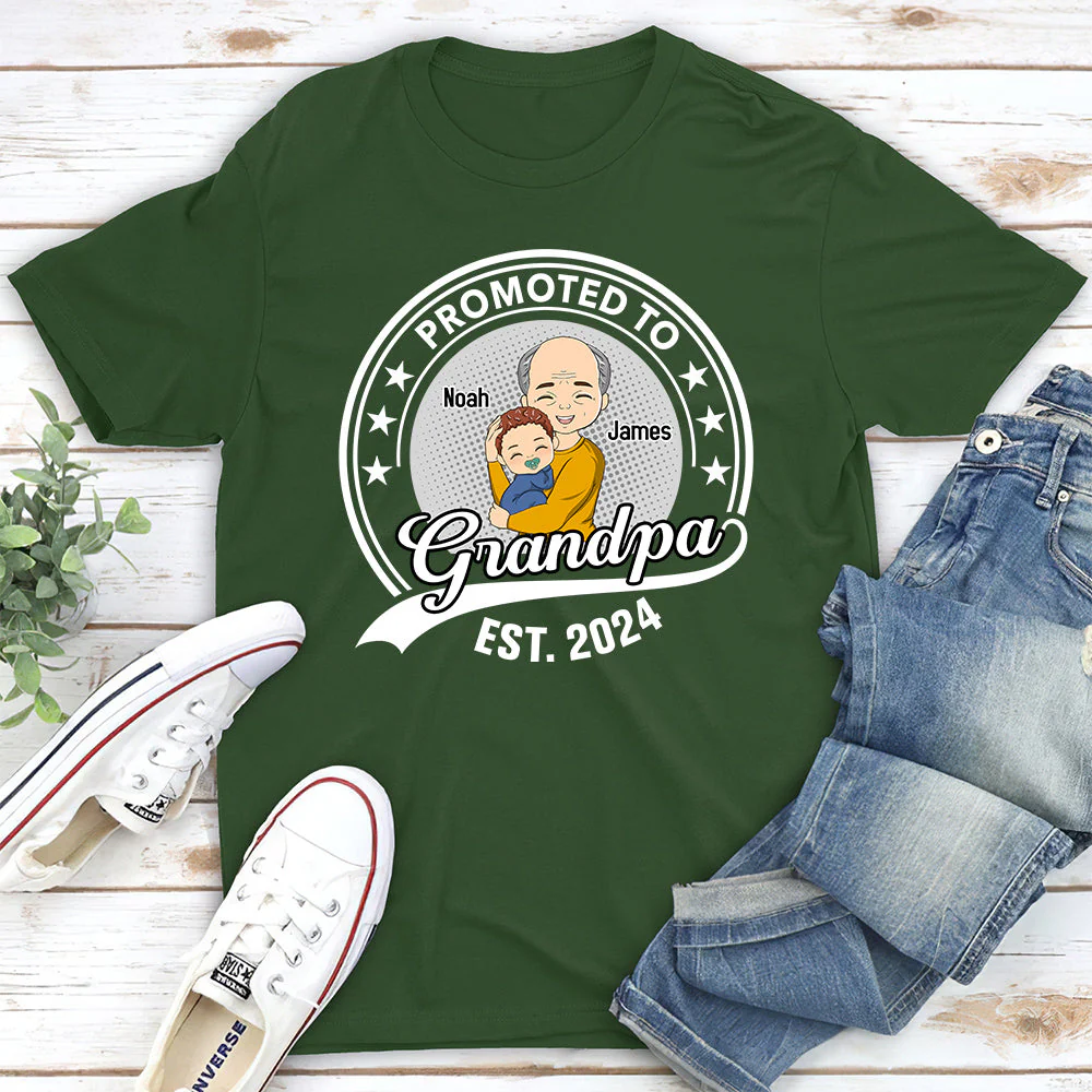 Promoted To Daddy - Personalized Custom Shirt - Image 3