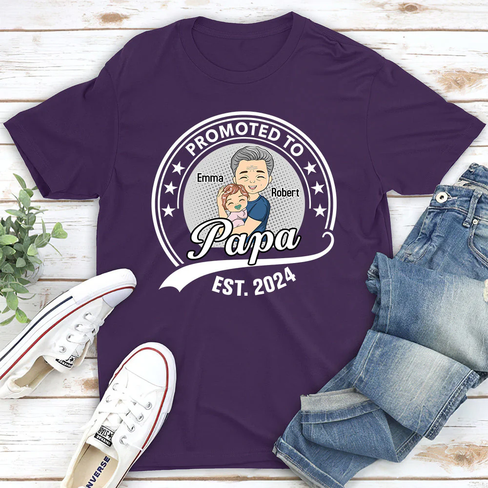 Promoted To Daddy - Personalized Custom Shirt - Image 4