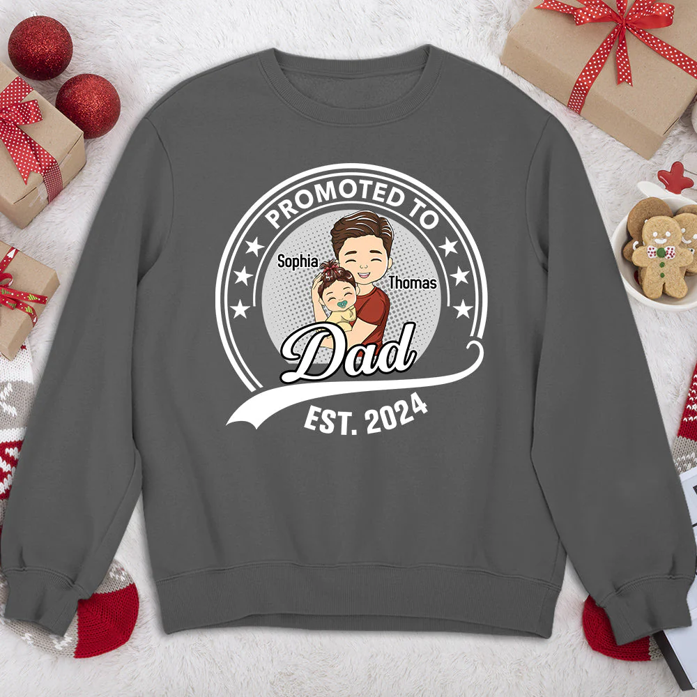 Promoted To Daddy - Personalized Custom Shirt - Image 5