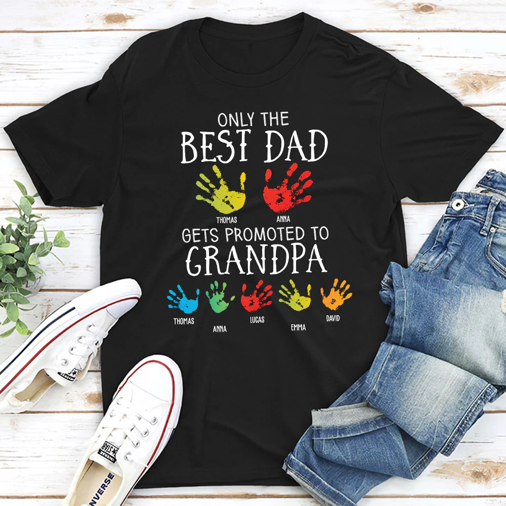 Promoted To Grandpa - Personalized Custom Shirt - Image 2