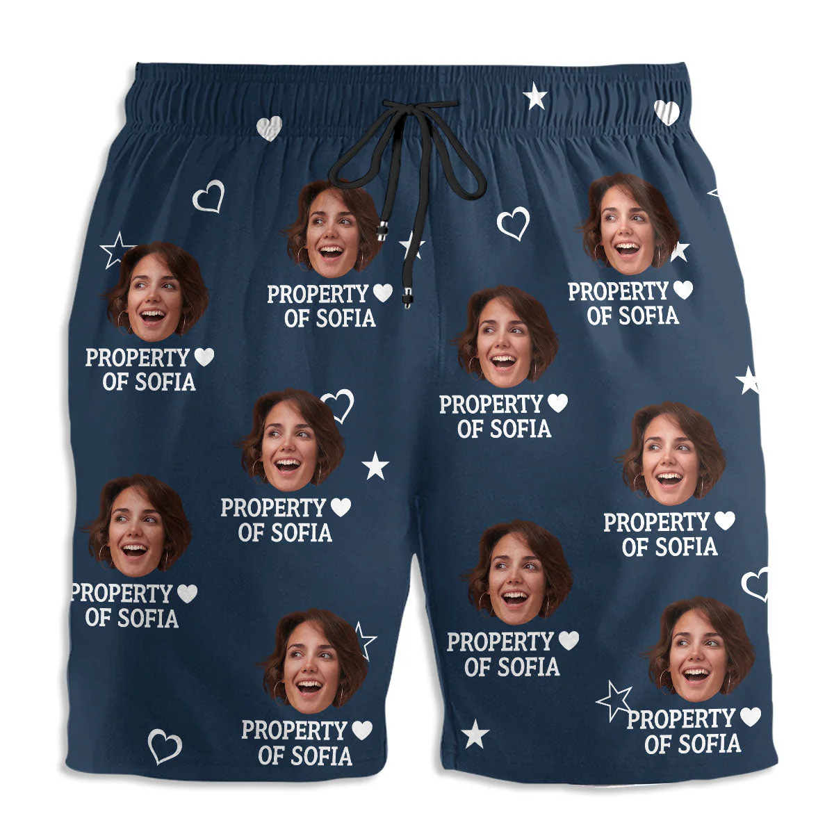 Property Of Her - Personalized Custom Beach Shorts - Image 3