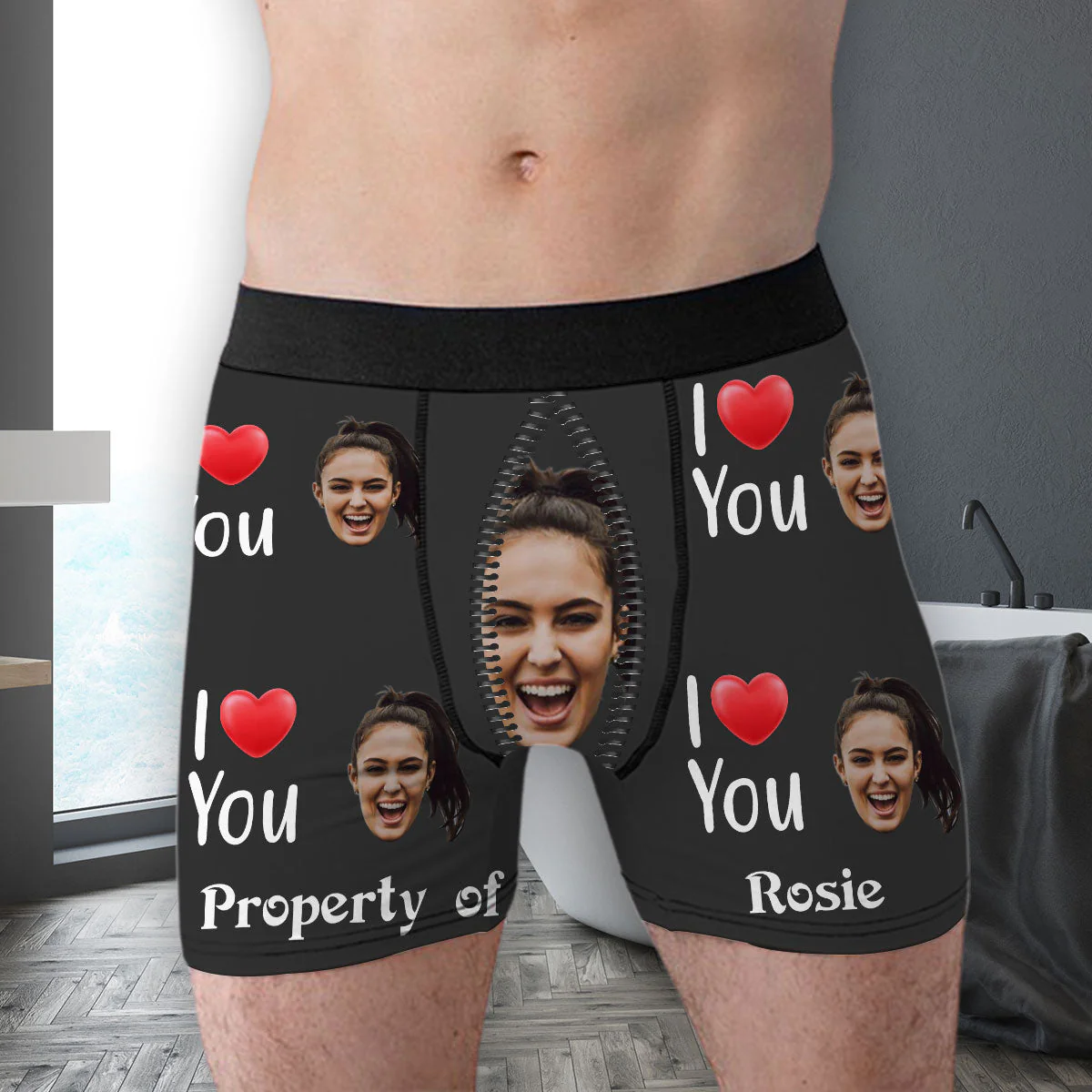 Property Of - Personalized Photo Men's Boxer Briefs - Image 4