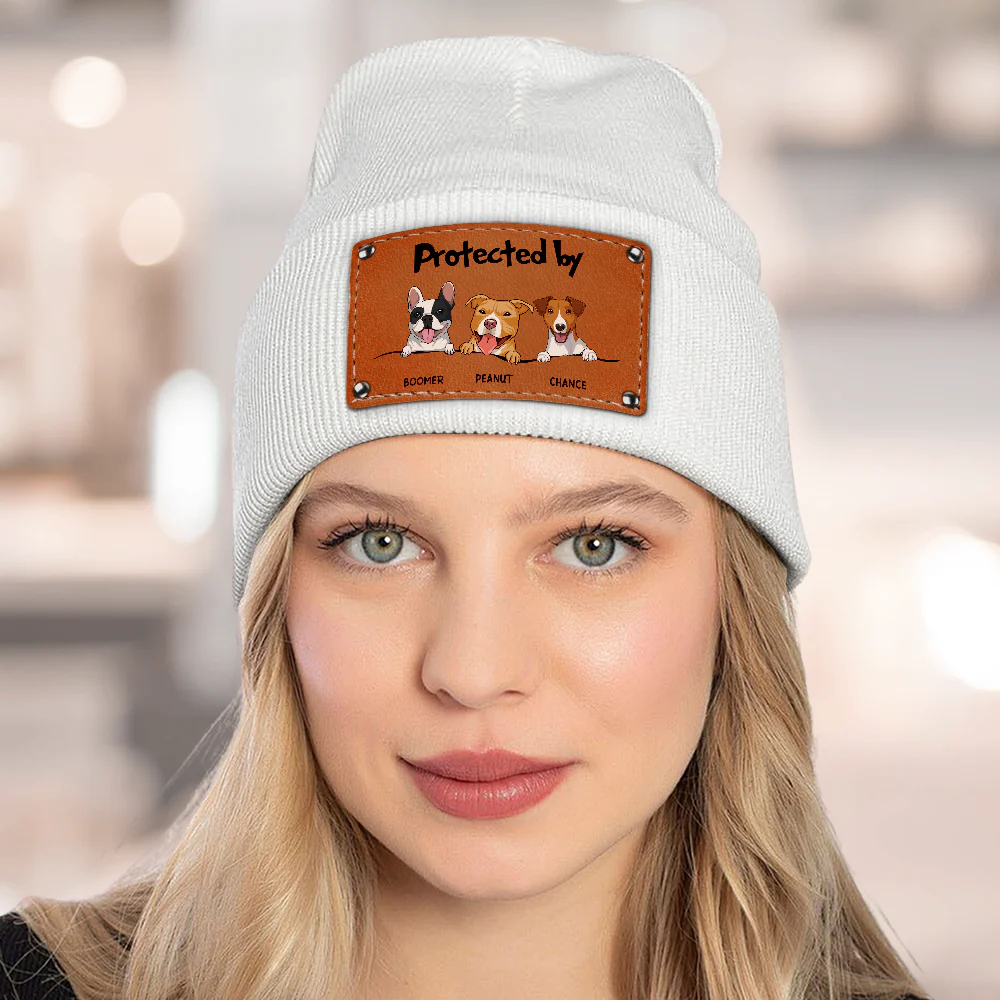 Protected By Dog - Personalized Custom Beanie - Image 2