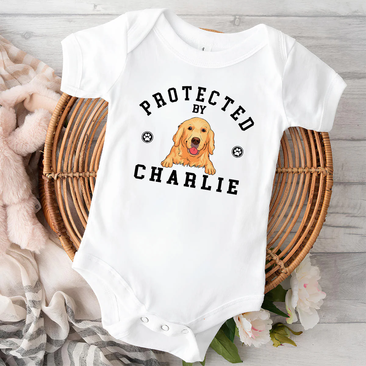 Protected By Pets - Personalized Custom Baby Onesie - Image 2