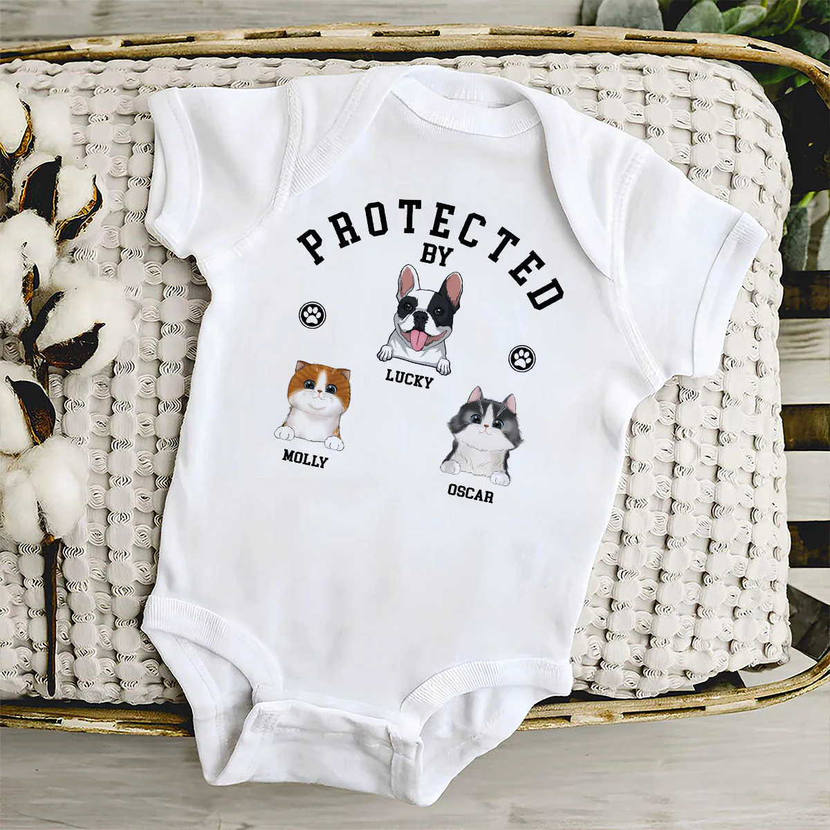 Protected By Pets - Personalized Custom Baby Onesie - Image 4
