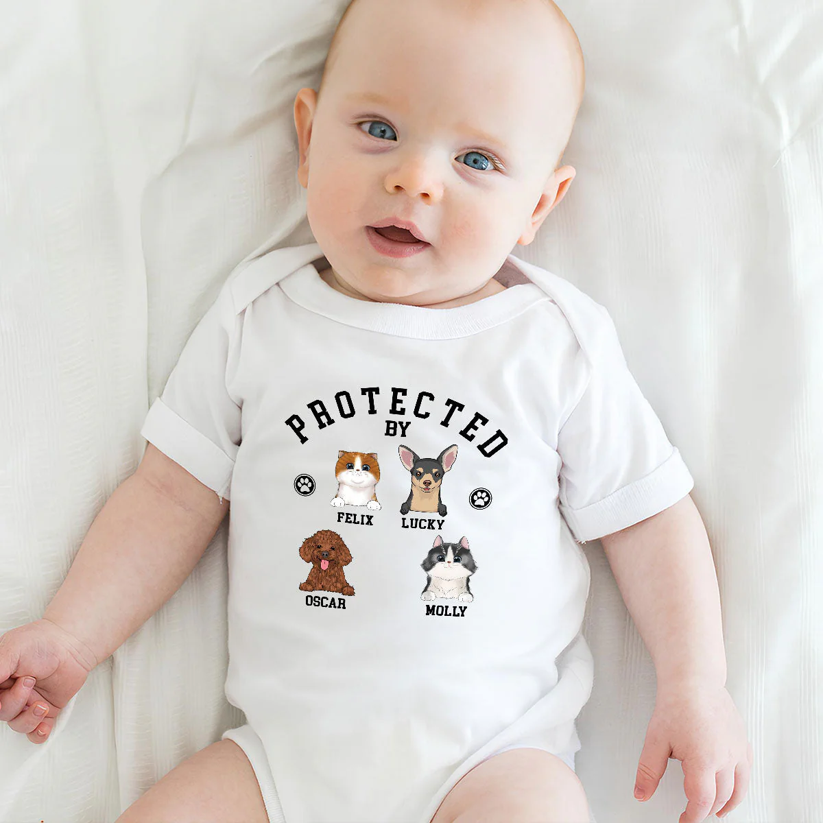 Protected By Pets - Personalized Custom Baby Onesie - Image 5