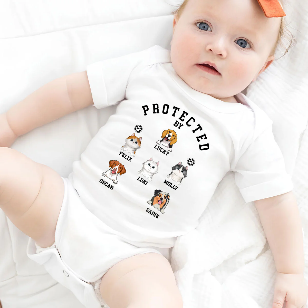 Protected By Pets - Personalized Custom Baby Onesie - Image 7