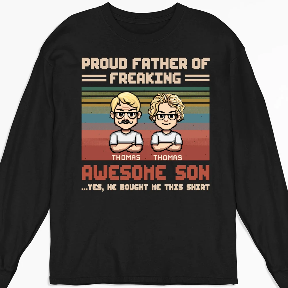 Proud Dad Of Freaking Awesome Kid - Personalized Custom Shirt - Image 12