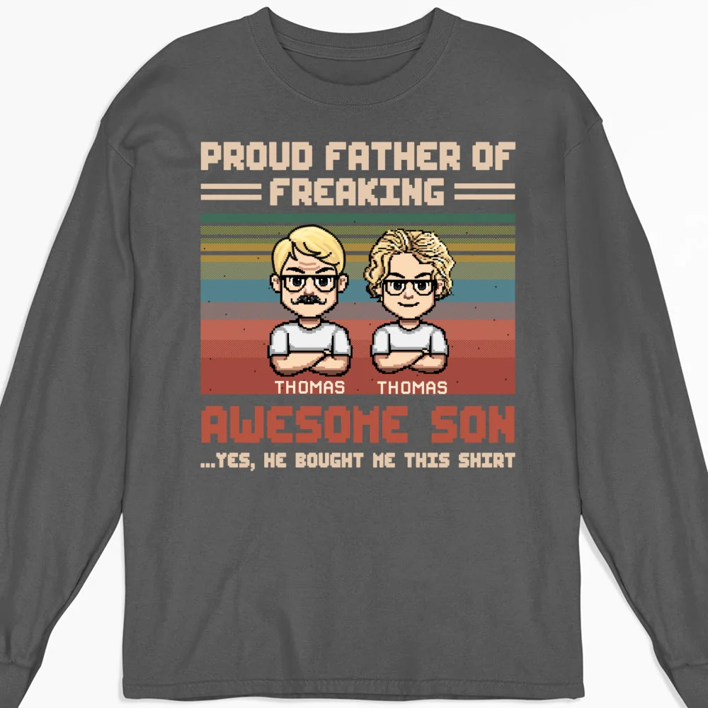 Proud Dad Of Freaking Awesome Kid - Personalized Custom Shirt - Image 13