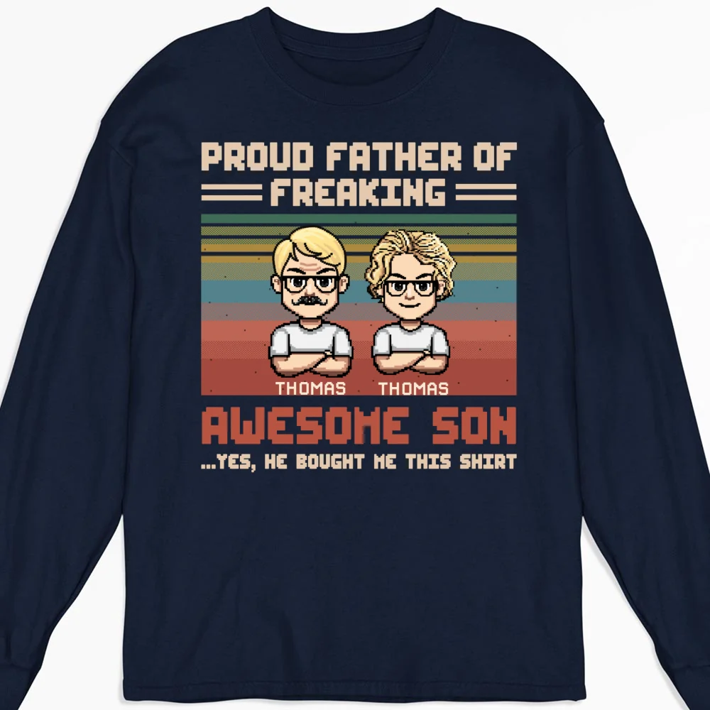 Proud Dad Of Freaking Awesome Kid - Personalized Custom Shirt - Image 14