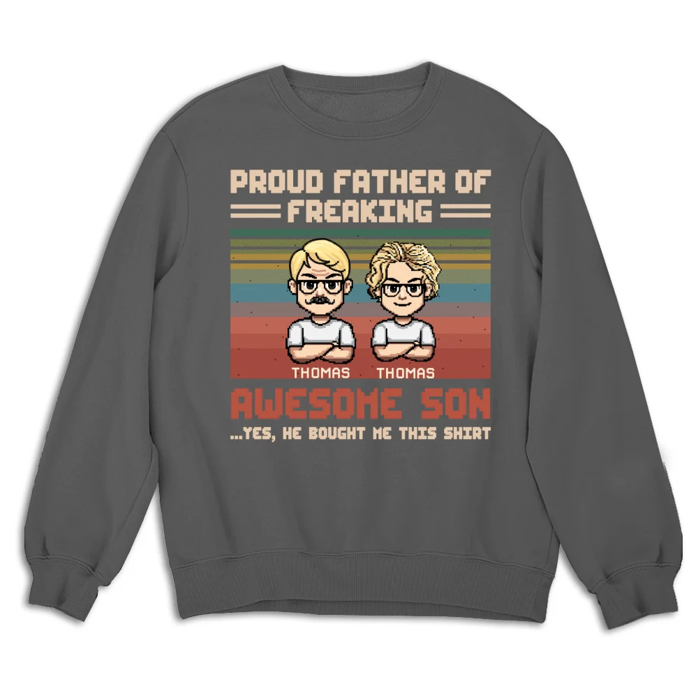 Proud Dad Of Freaking Awesome Kid - Personalized Custom Shirt - Image 16