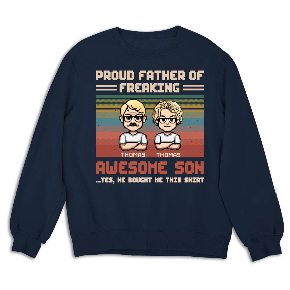 Proud Dad Of Freaking Awesome Kid - Personalized Custom Shirt - Image 17