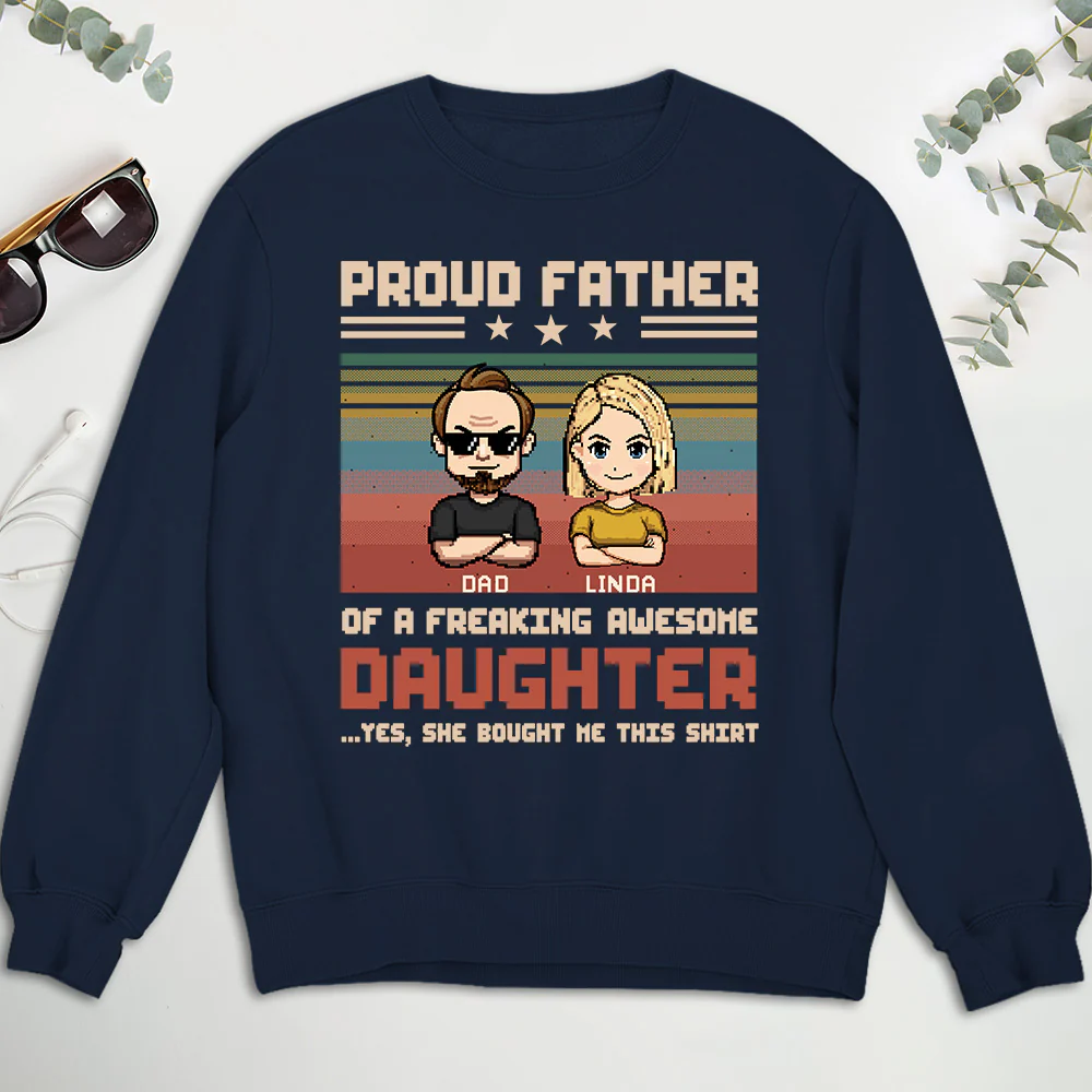 Proud Dad Of Freaking Awesome Kid - Personalized Custom Shirt - Image 7