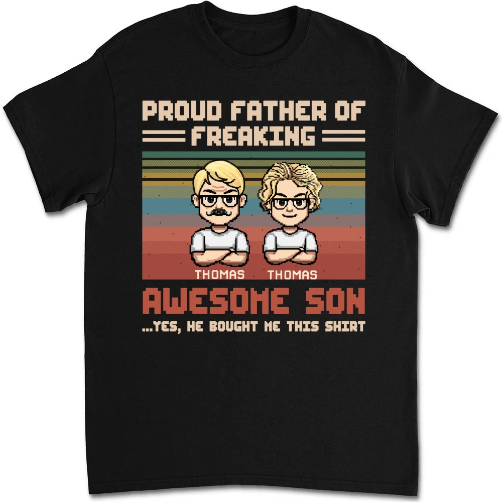 Proud Dad Of Freaking Awesome Kid - Personalized Custom Shirt - Image 8