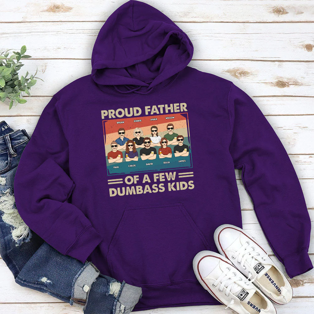 Proud Father Of A Few - Personalized Custom Hoodie - Image 2
