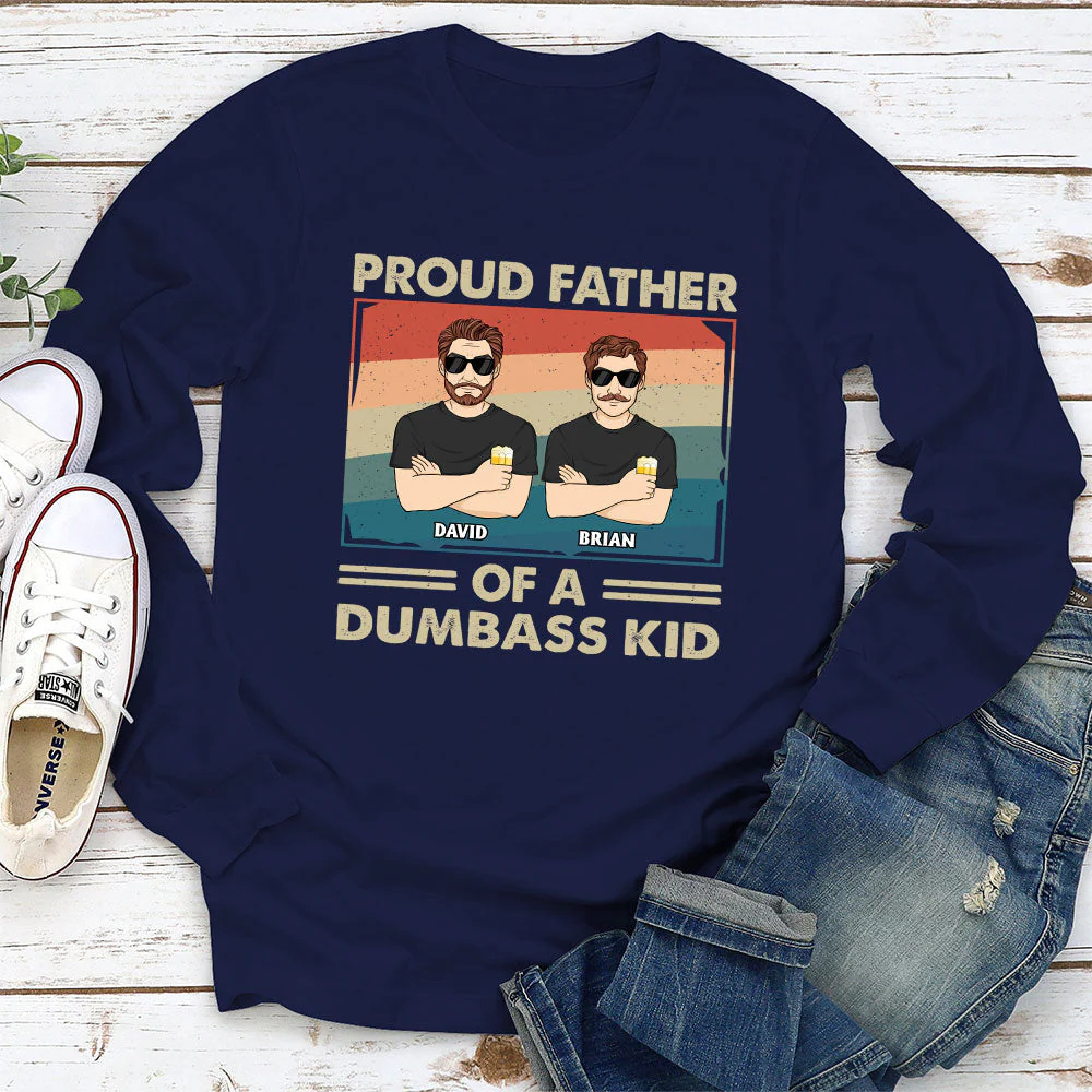 Proud Father Of A Few - Personalized Custom Long Sleeve T-shirt - Image 2