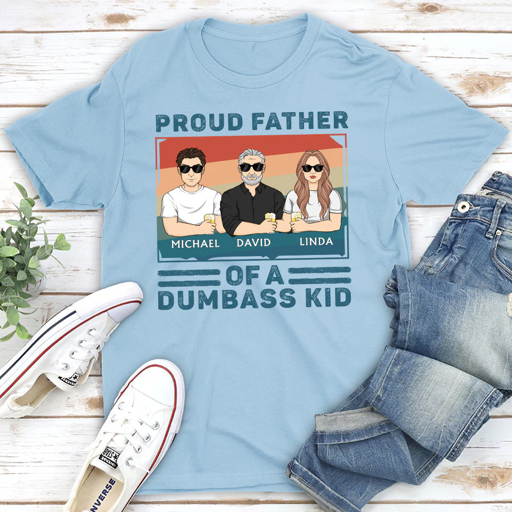 Proud Father Of A Kid - Personalized Custom Shirt - Image 2