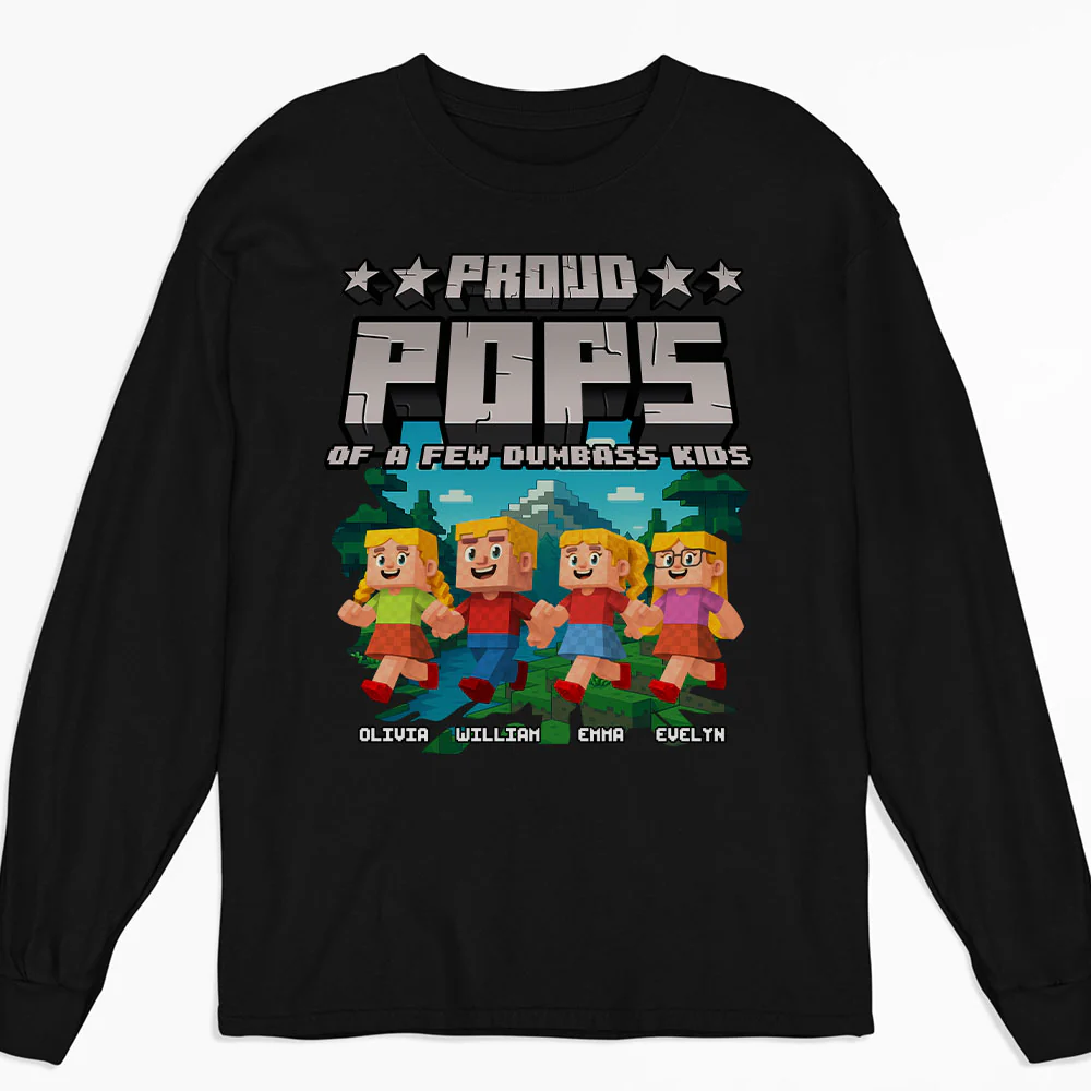 Proud Grandfather Of Few Kids - Personalized Custom Shirt - Image 6