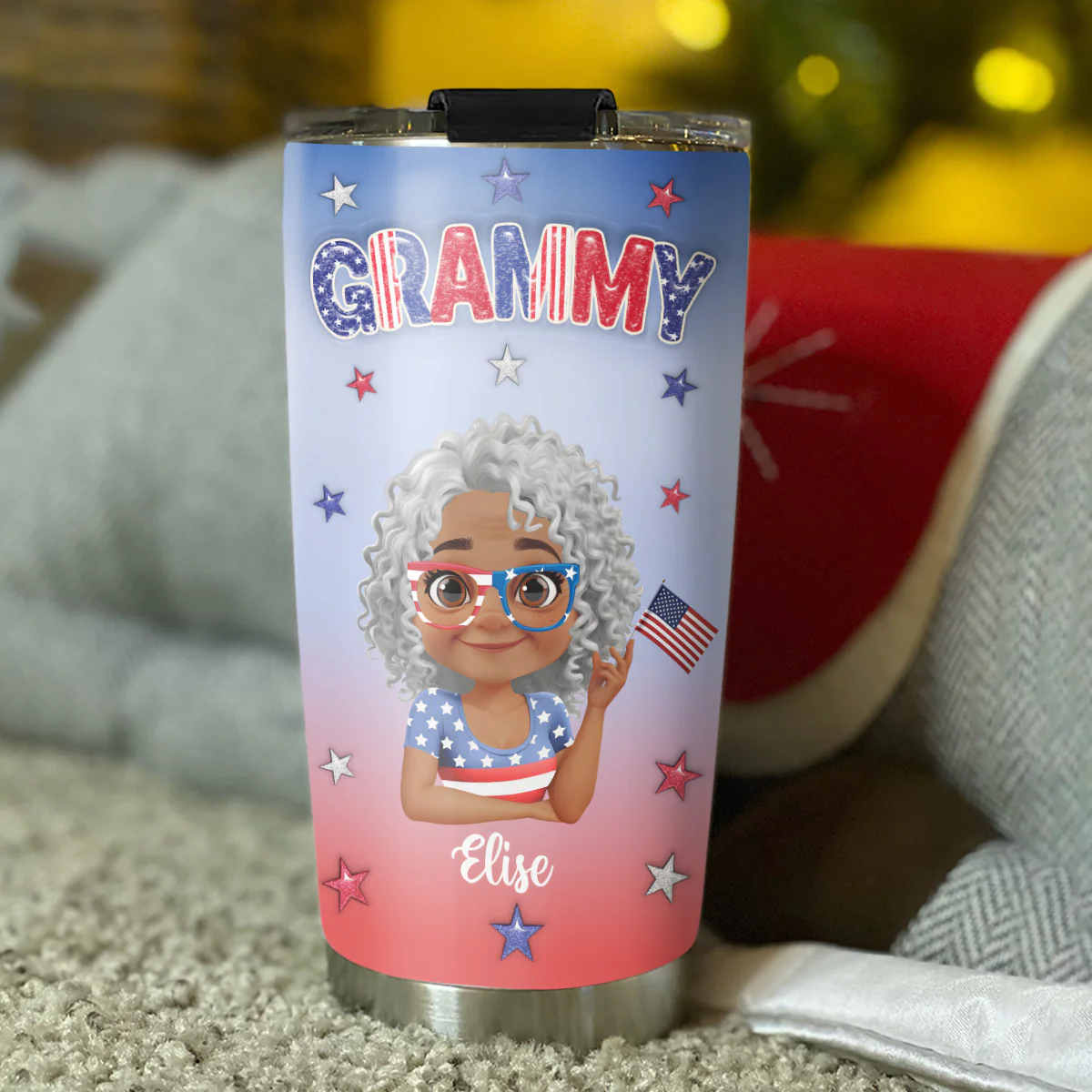 Proud Grandma - Personalized Custom 3D Inflated Effect Tumbler - Image 4
