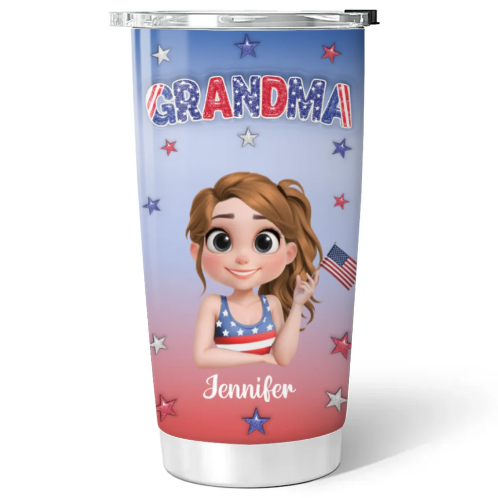 Proud Grandma - Personalized Custom 3D Inflated Effect Tumbler - Image 5