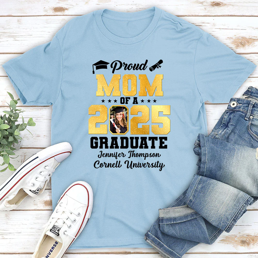 Proud Mom Of A Graduate - Personalized Custom Shirt - Image 2