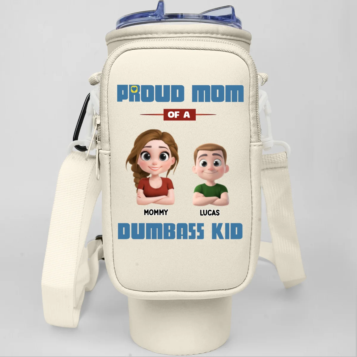 Proud Mom - Personalized Custom Water Bottle Carrier Bag - Image 15