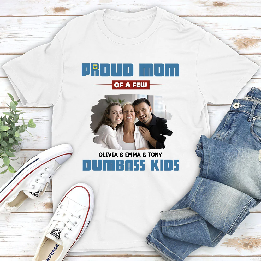 Proud Mom Photo - Personalized Custom Shirt - Image 2