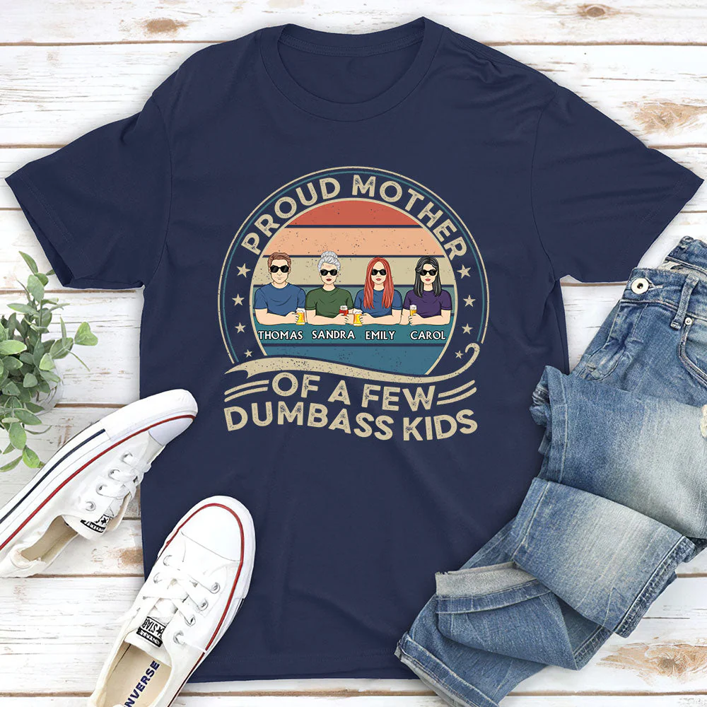 Proud Mother Of Kids Retro - Personalized Custom Shirt - Image 2