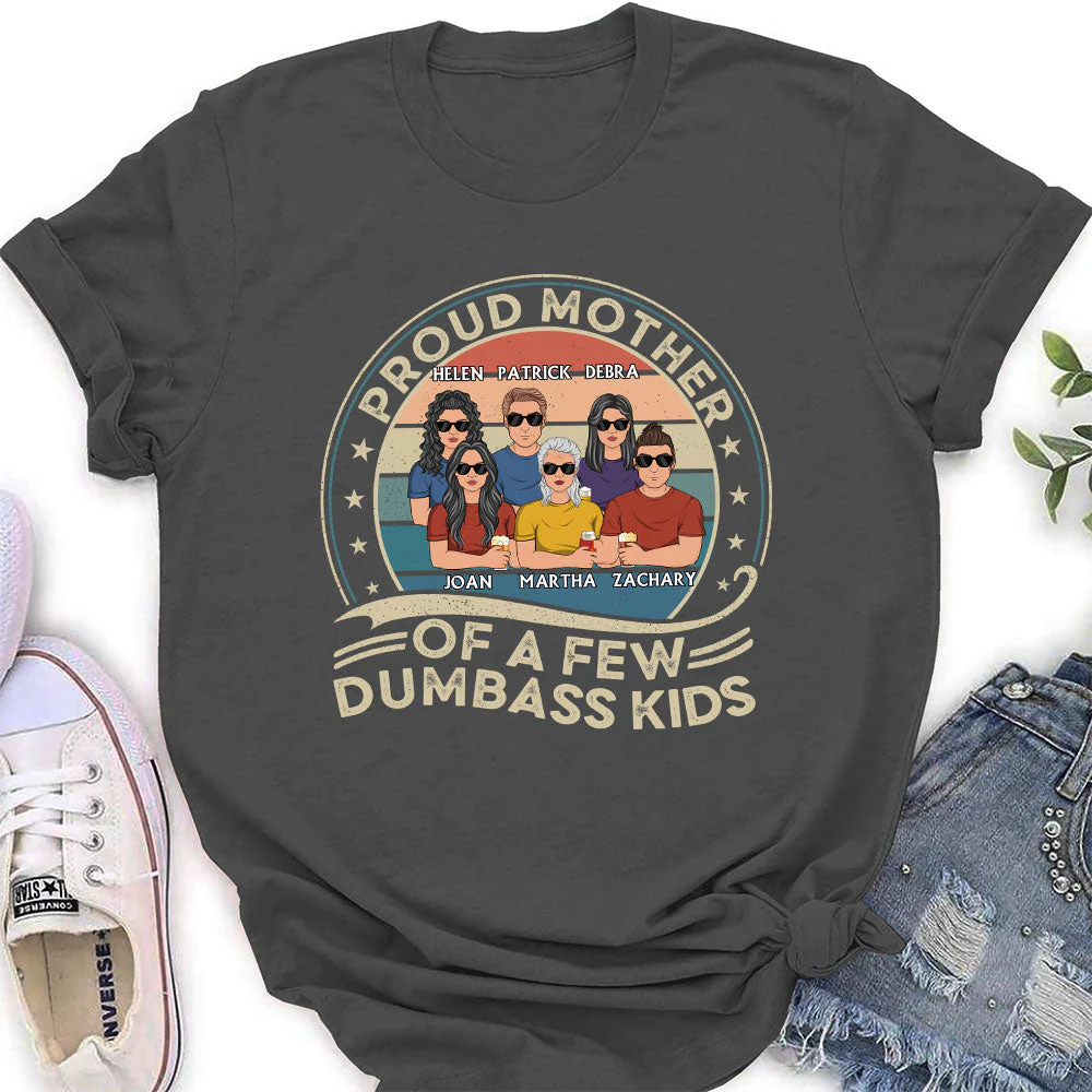 Proud Mother Of Kids Retro - Personalized Custom Shirt - Image 3