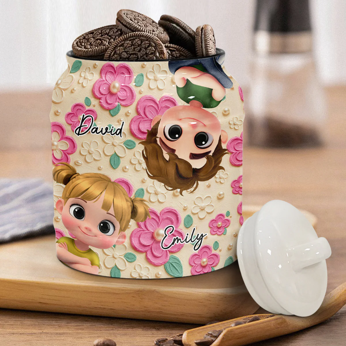 Proud Of Being Grandma - Personalized Custom 3D Inflated Effect Ceramic Jar - Image 2