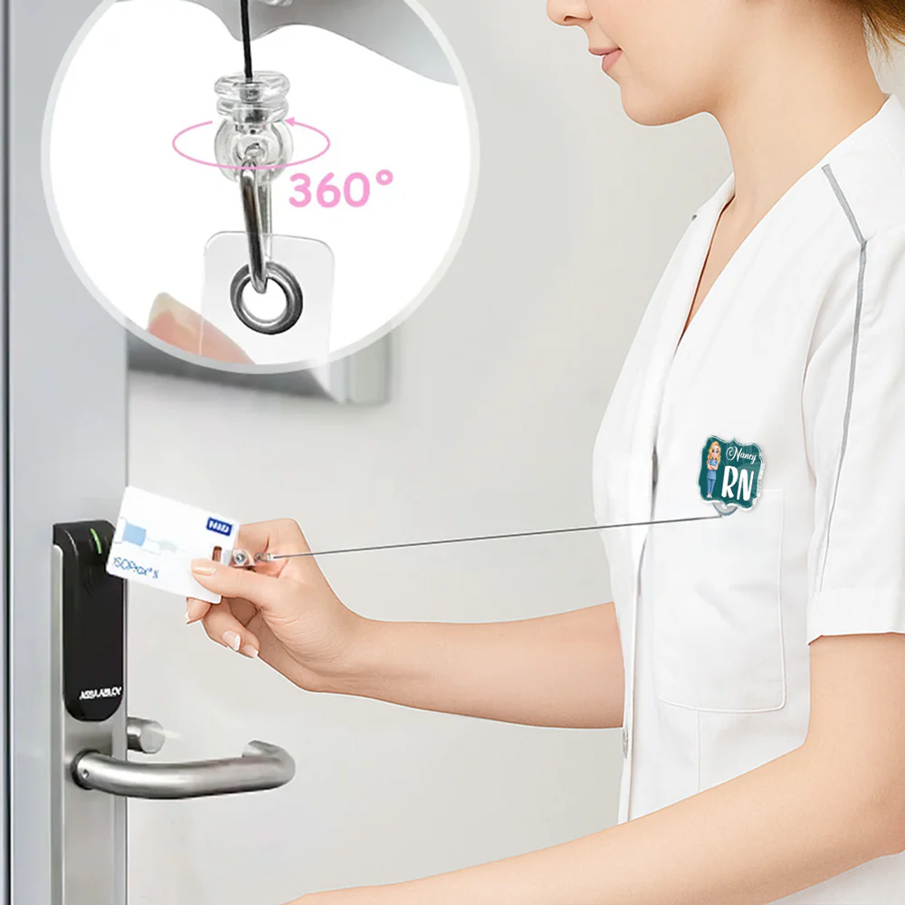 Proud To Be A Nurse - Personalized Custom Acrylic Badge Reel - Image 3