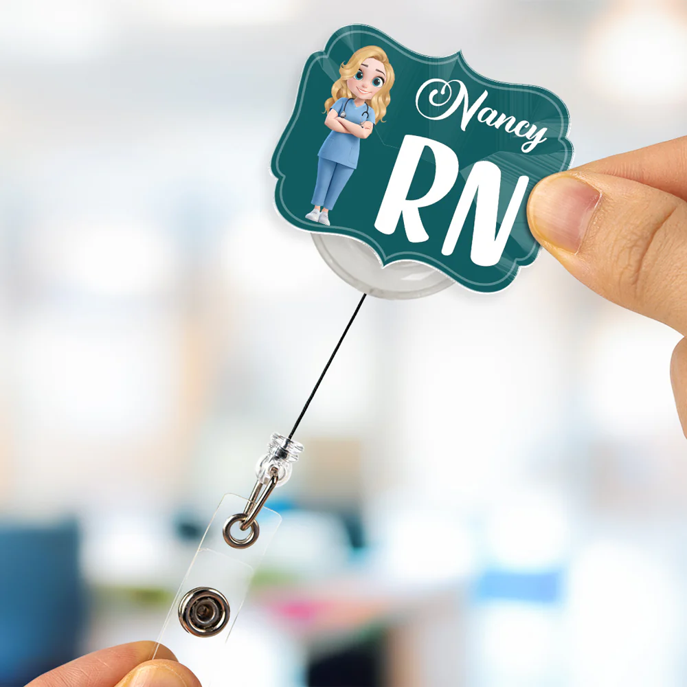 Proud To Be A Nurse - Personalized Custom Acrylic Badge Reel - Image 6