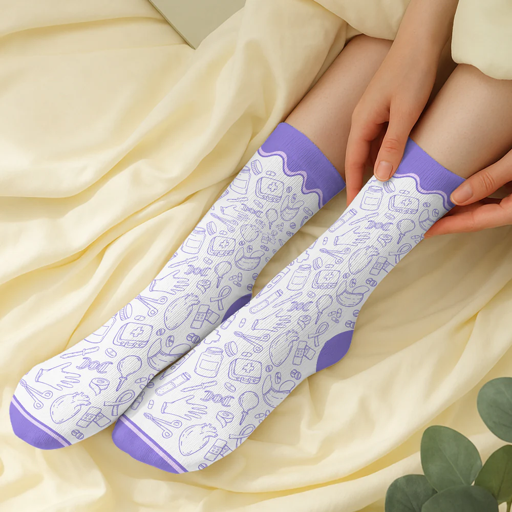 Proud To Be A Nurse - Personalized Custom Crew Socks - Image 3