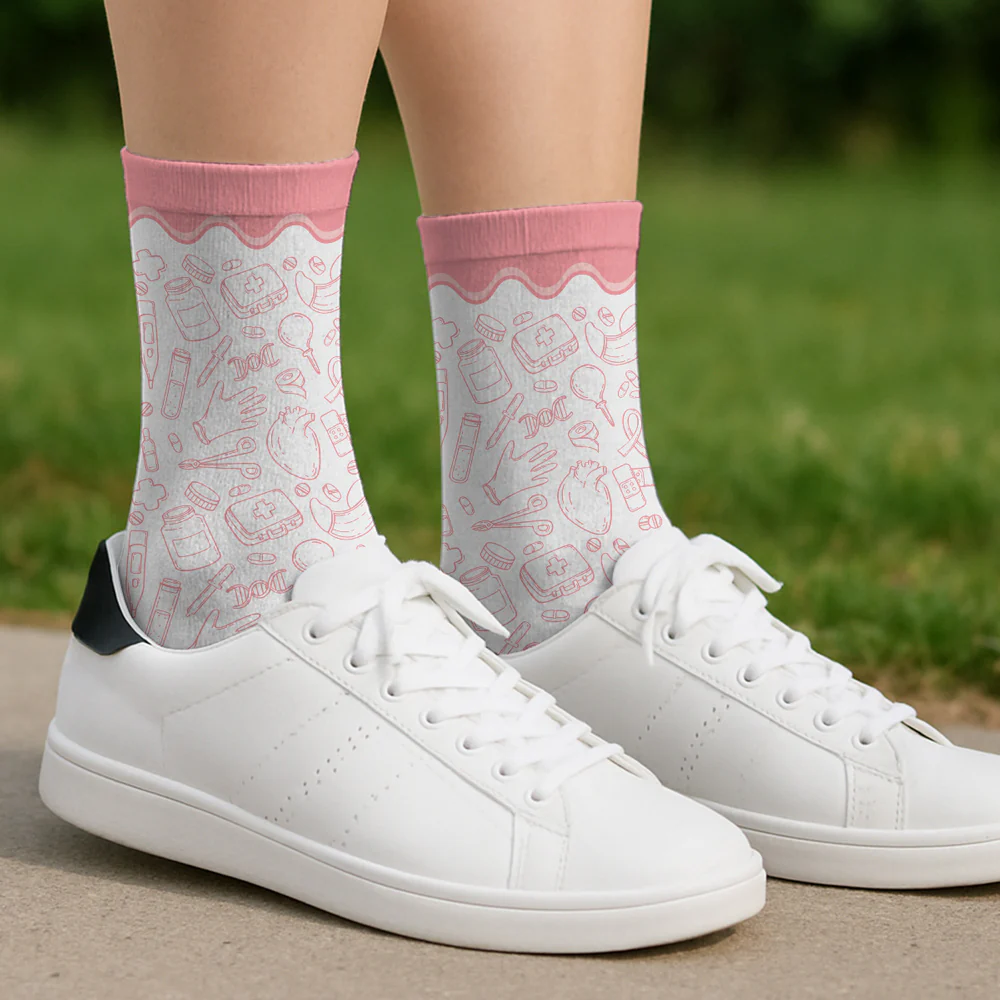 Proud To Be A Nurse - Personalized Custom Crew Socks - Image 5