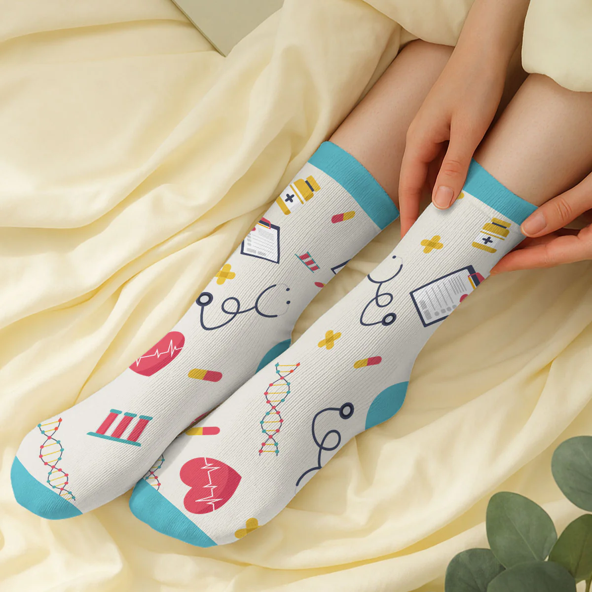 Proud To Be A Nurse - Personalized Custom Crew Socks - Image 2