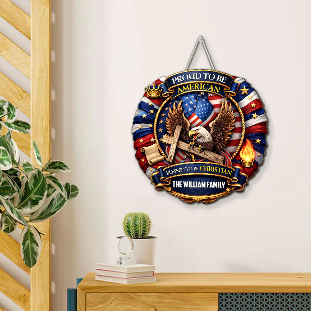 Proud To Be American - Personalized Custom Wood Sign - Image 5