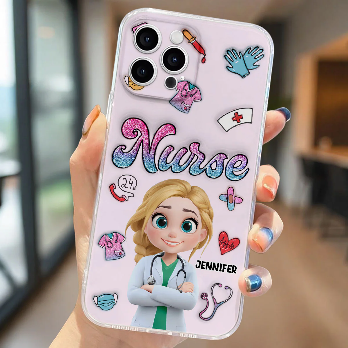 Proud To Nurse Life - Personalized Custom 3D Inflated Effect Phone Case - Image 2