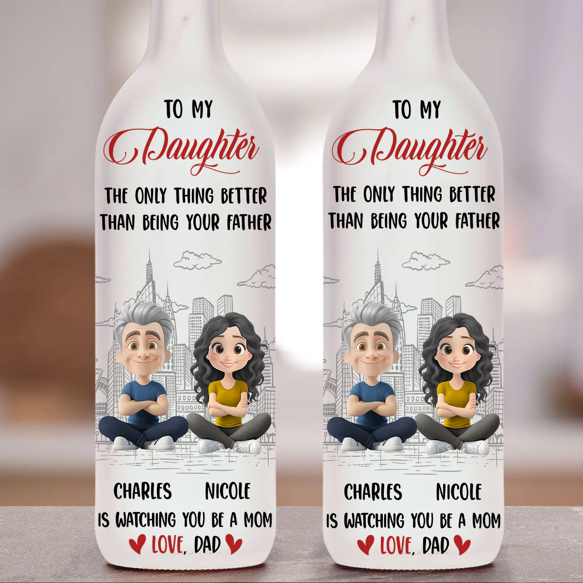 Proud To Watch You Being Mom - Personalized Custom Bottle Lamp - Image 4