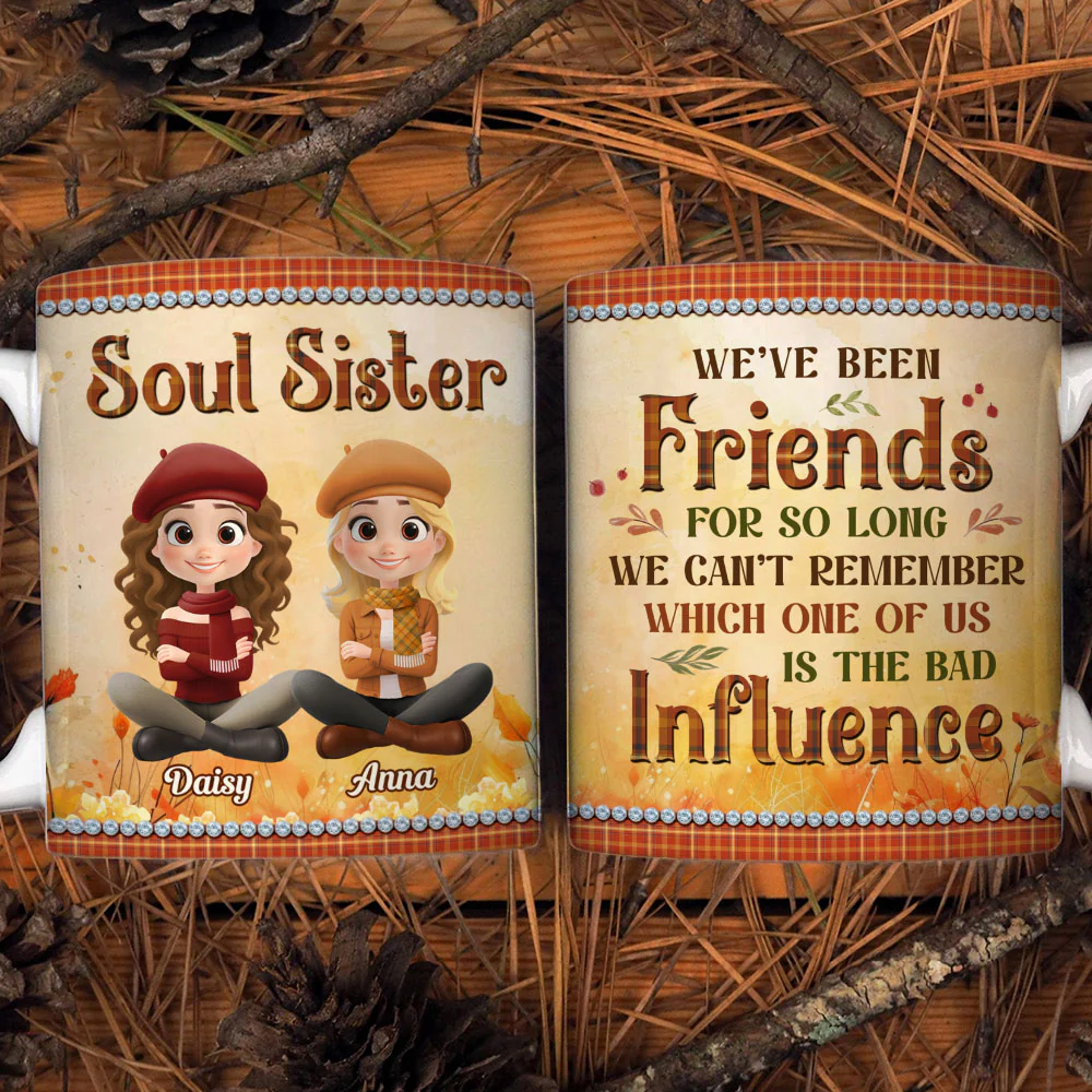 Pumpkin Spice Besties - Personalized Custom Coffee Mug - Image 2