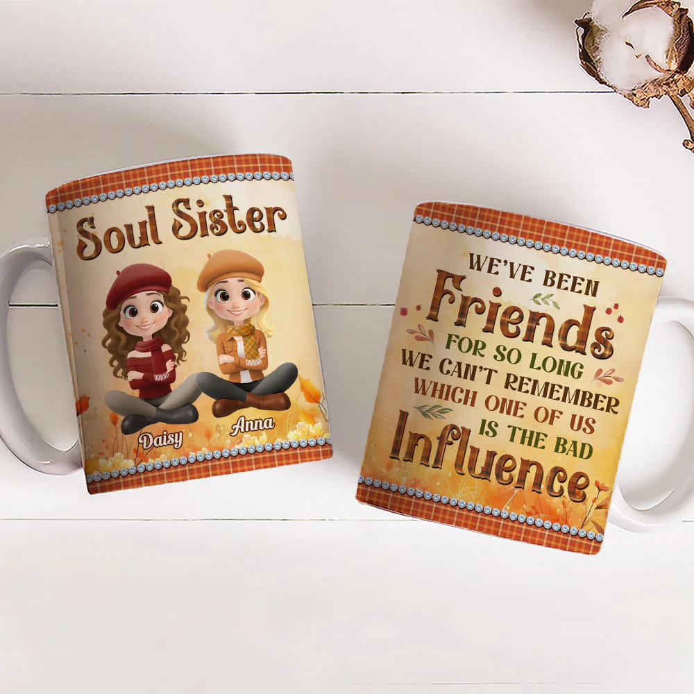 Pumpkin Spice Besties - Personalized Custom Coffee Mug - Image 4