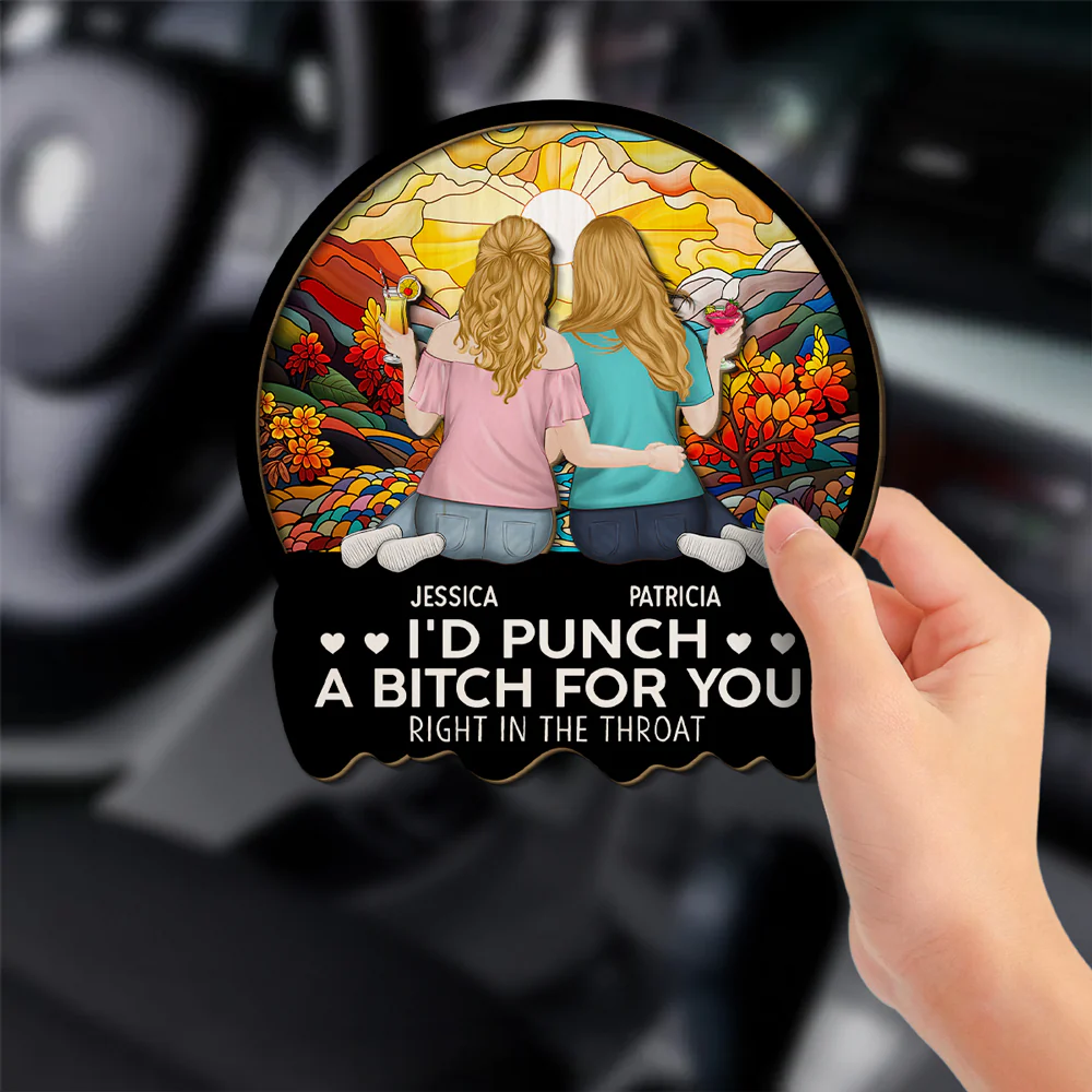 Punch A Bitch For You - Personalized Custom Car Visor Clip - Image 2