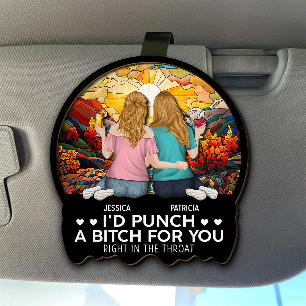 Punch A Bitch For You - Personalized Custom Car Visor Clip - Image 4