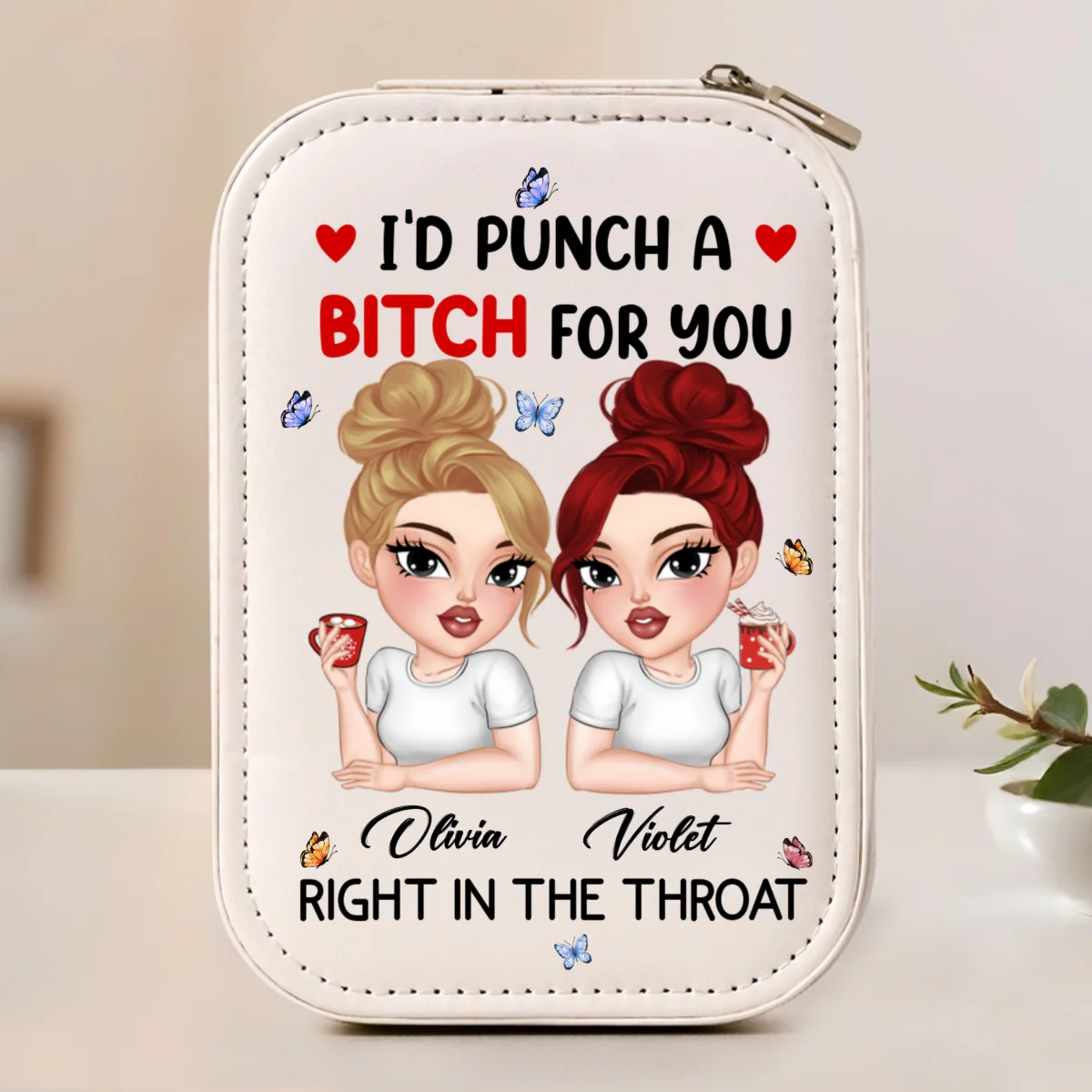 Punch A Bitch For You - Personalized Custom Jewelry Box With LED Mirror - Image 7